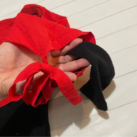 Feratelli Black Red Cyclone Tornado Top Blouse Tunic Women’s Size‎ Large - Picture 6 of 10